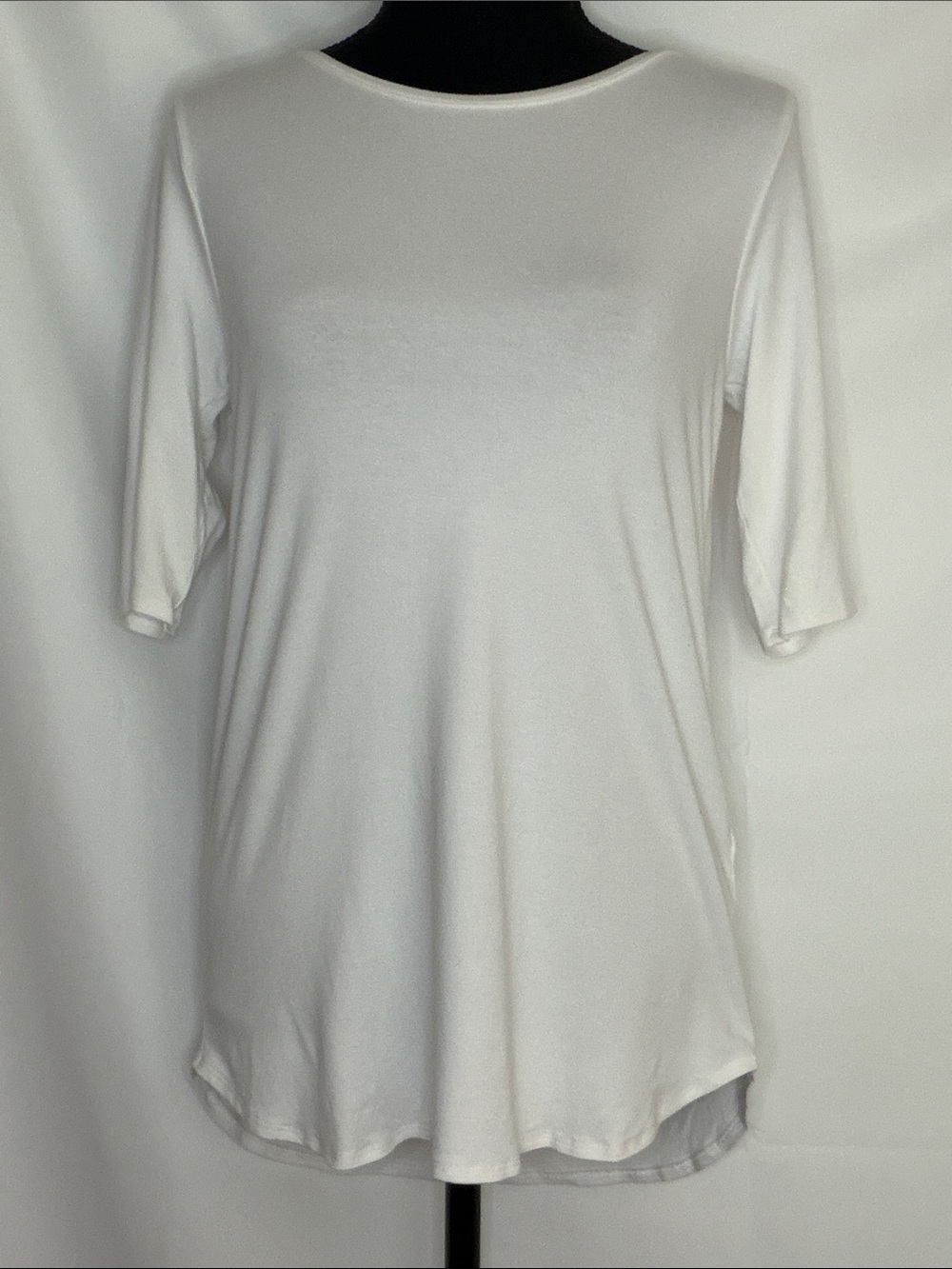 WHITE EILEEN FISHER SHORT ¾ SLEEVE SHIRT